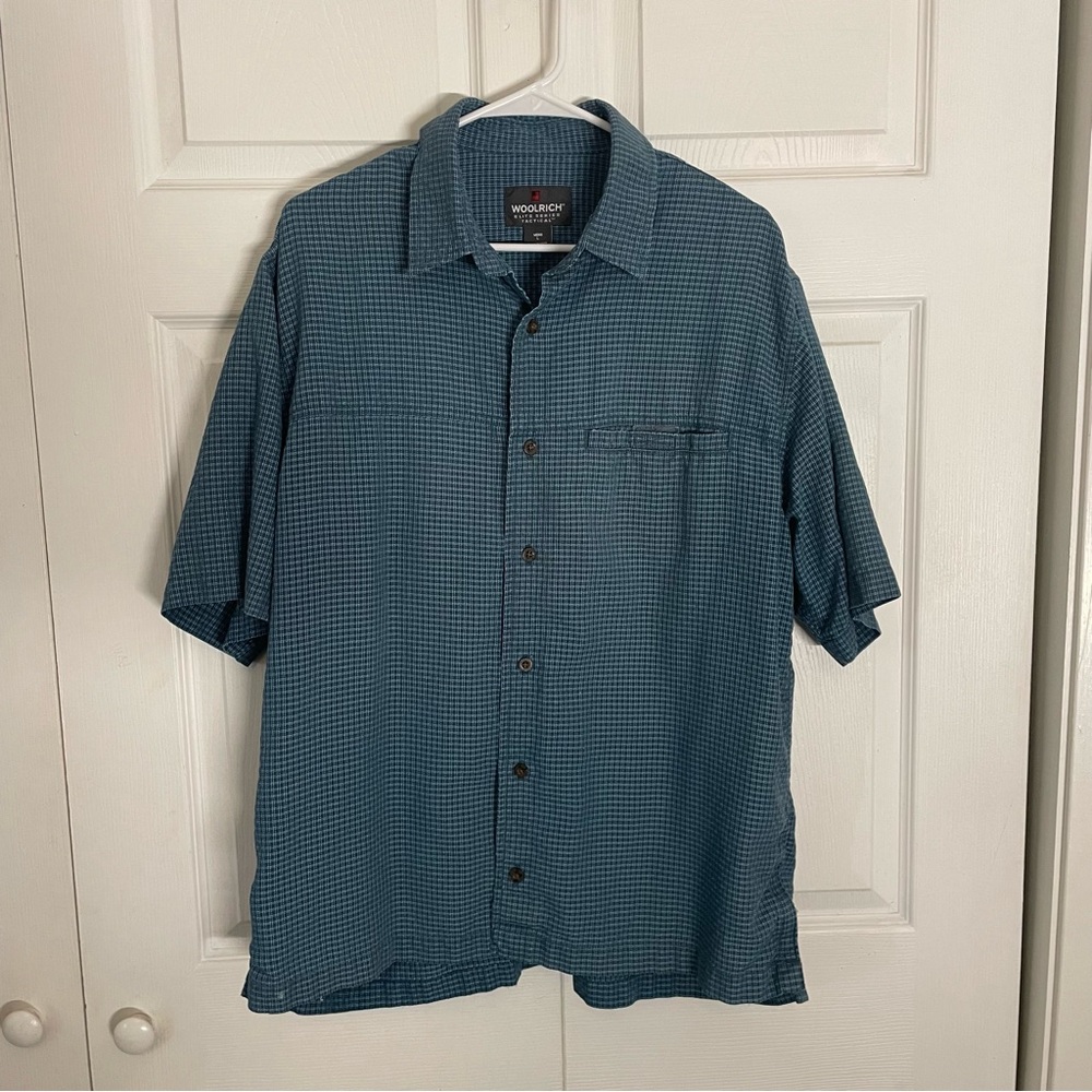 Woolrich Men's Blue Plaid Button Down Shirt